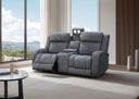 Optical 2 Seater w Console & Dual Motor Electric Recliners in Fabric