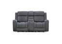 Optical 2 Seater w Console & Dual Motor Electric Recliners in Fabric