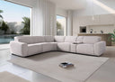 Denmark Fabric 5 Seater Corner w 2 Dual Motor Electric Recliners